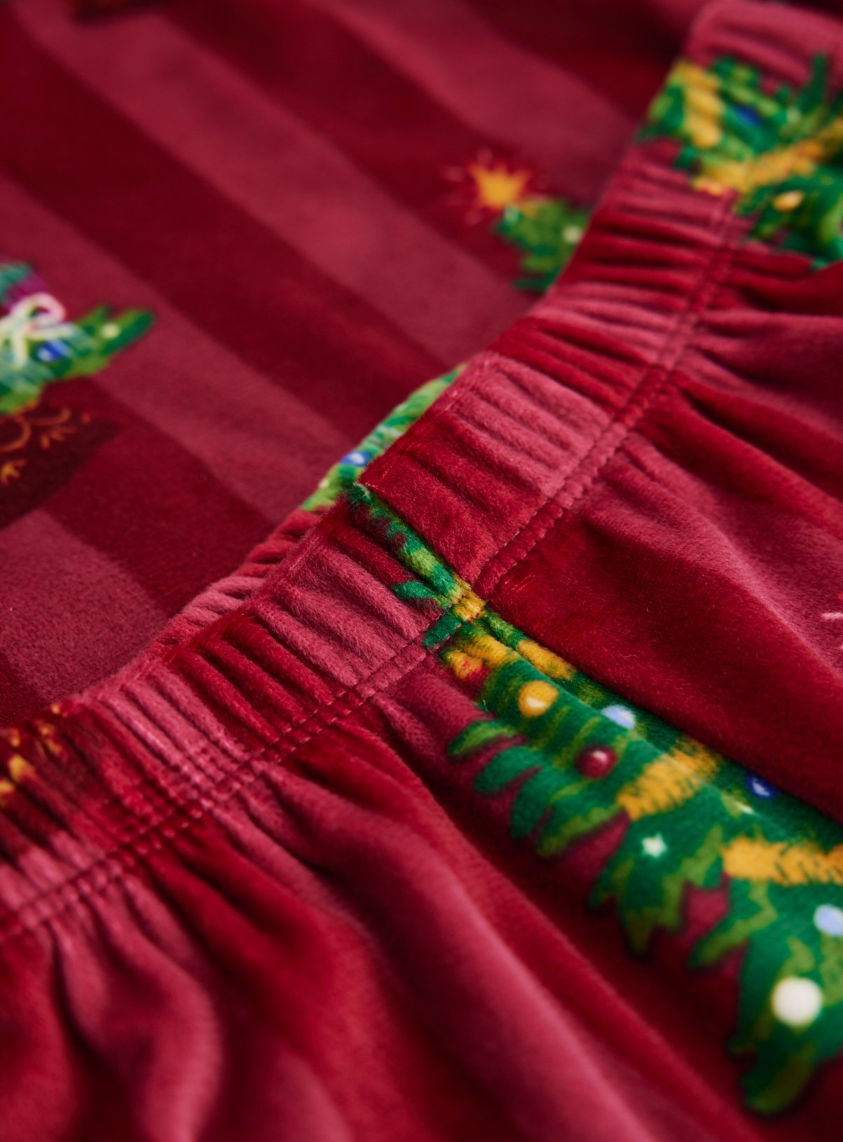 Family Matching Kids' Christmas Burgundy Christmas Tree Pyjamas 3-4 years - Image 3 thumbnail